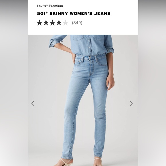 Women’s Levi’s 501 Skinny Jeans - Picture 9 of 9
